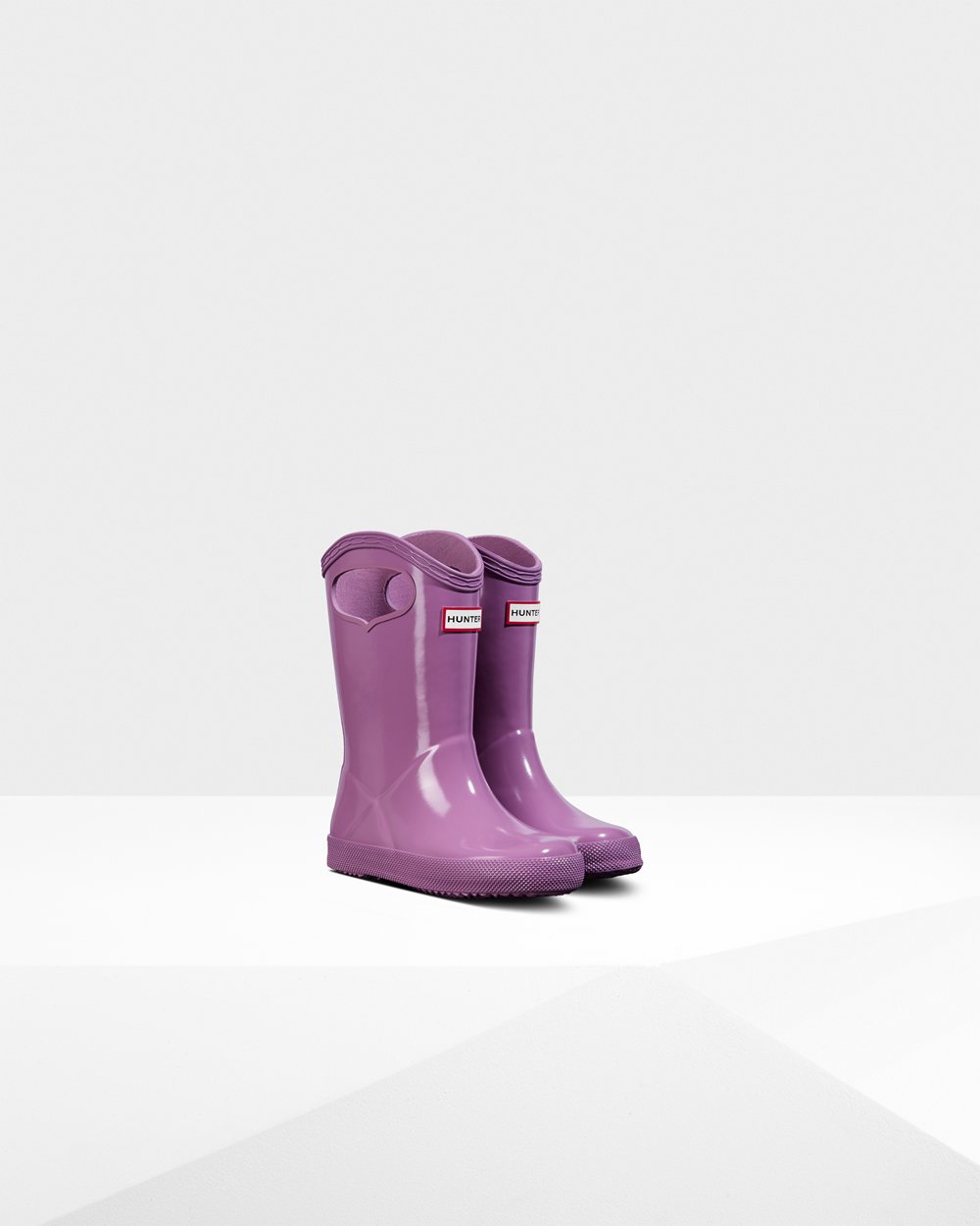 Botas de Lluvia Hunter Niños - Original First Classic Grab Handle Gloss - Morados - PMERLYT-47